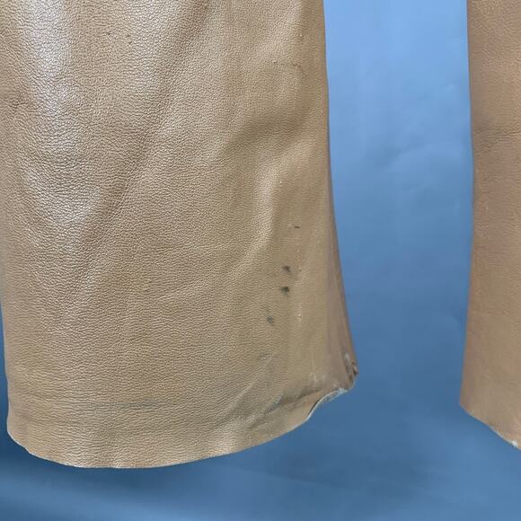 MICHAEL KORS Size 2 Tan Leather Bootcut Casual Pants - Picture 3 of 5